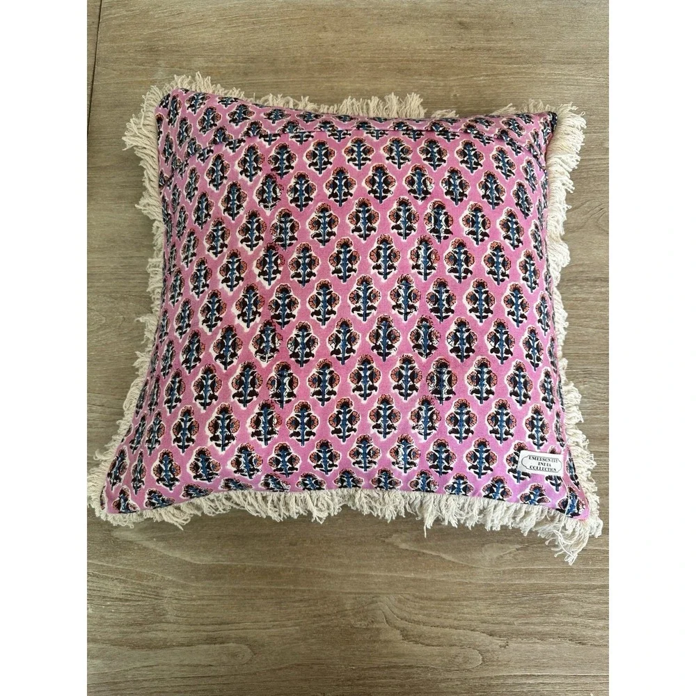 Emerson Fry Block Print Linen Pillow Cover Pink $78 with Pottery Barn Insert